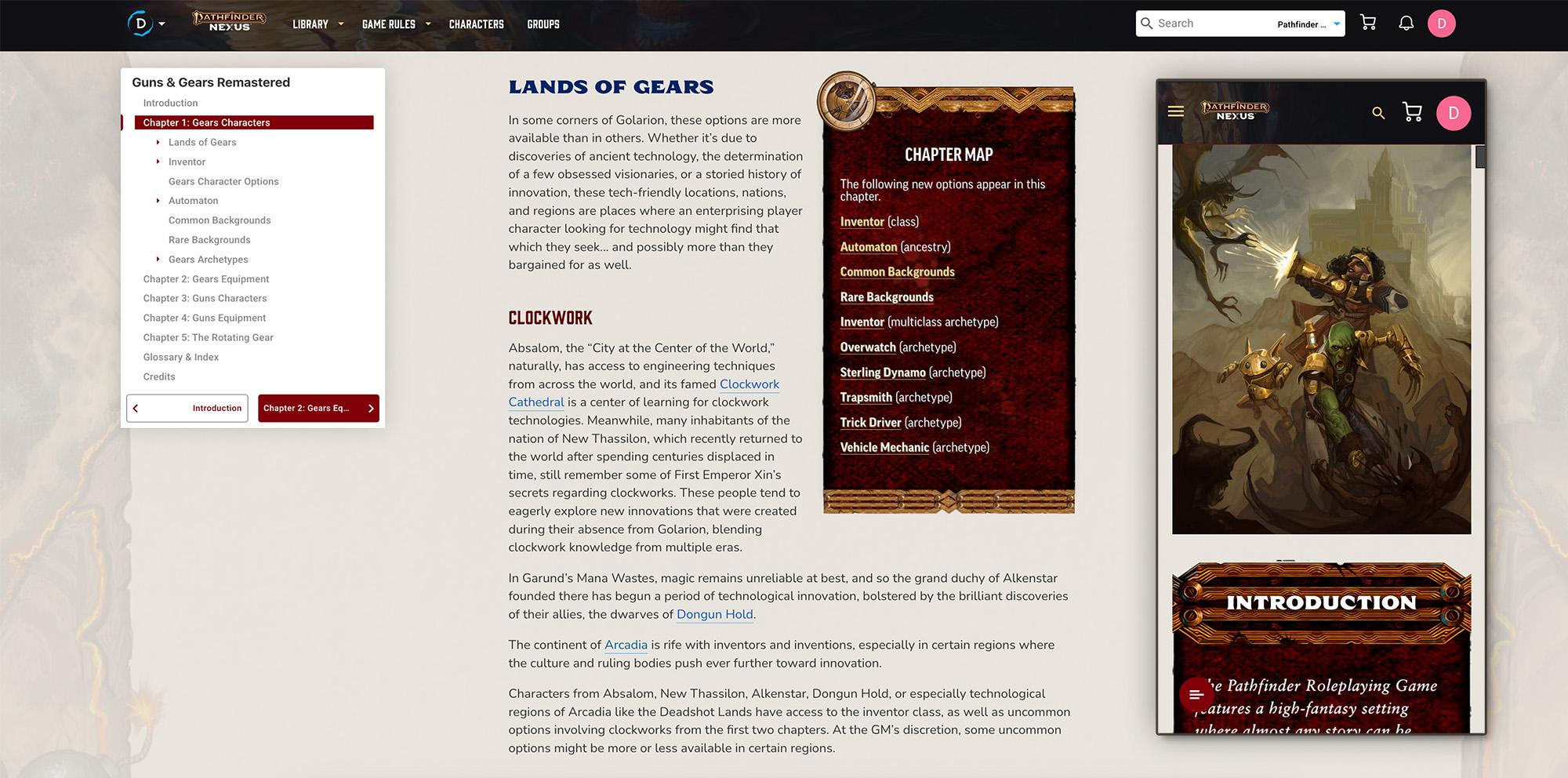 Guns & Gears - Digital Reader - Pathfinder 2e Nexus